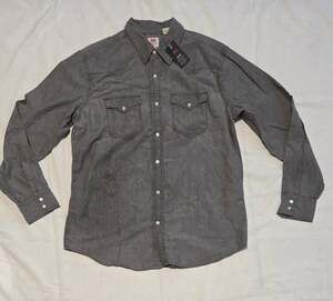 Levi's Men's Standard Fit Lightweight Linen Blend Western Shirt Gray Size L